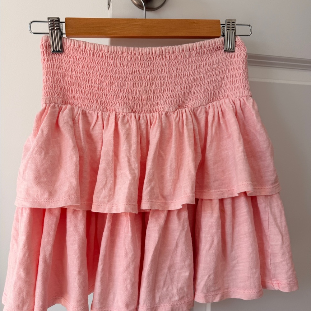 Aerie Light Pink Tiered Mini Skirt
